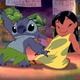 Lilo and Stitch, dancing like cuties.